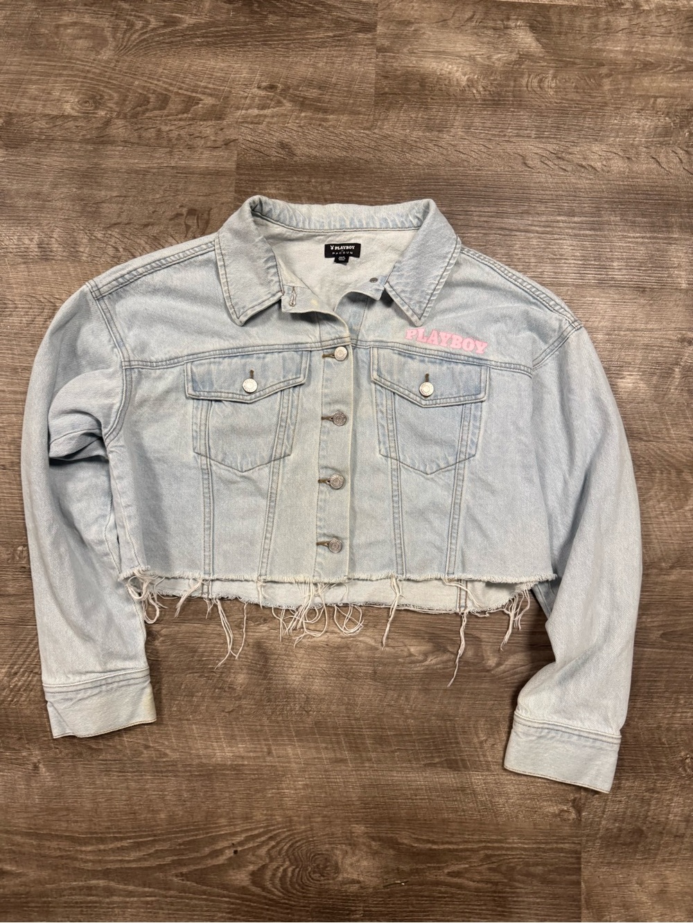 Playboy by PacSun cropped jean jacket size M/L